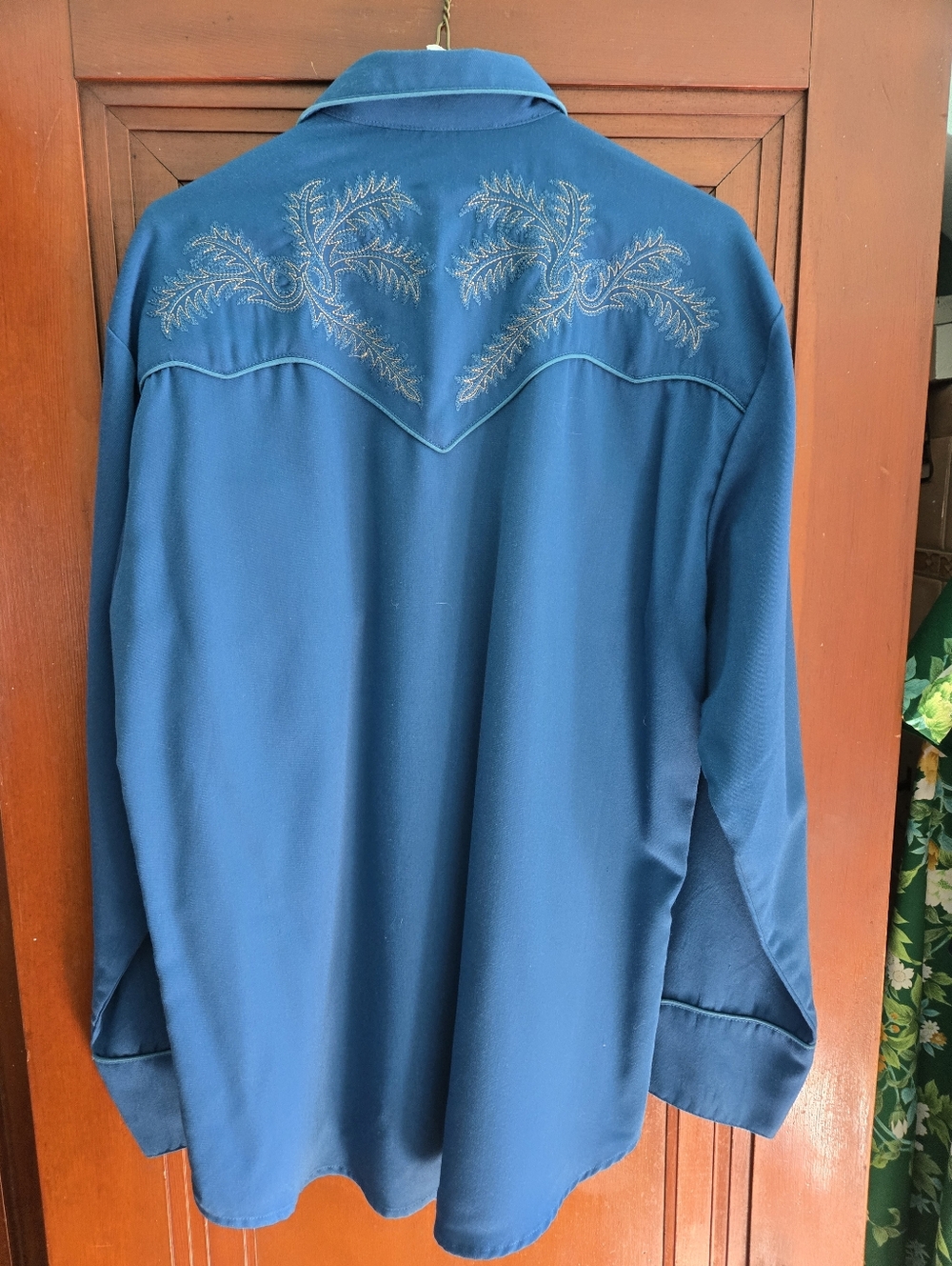 Scully Royal Blue Embroidered Western Shirt - Picture 2 of 6